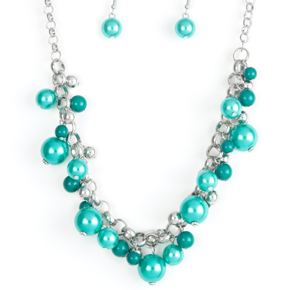 Silver necklace with earrings